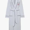 Bata de pijama con ribetes en blanco