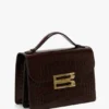 Bolso Dorian en piel marrón oscuro con relieve