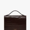 Bolso Dorian en piel marrón oscuro con relieve
