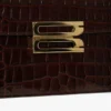 Bolso Dorian en piel marrón oscuro con relieve