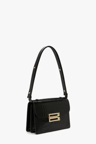 Bolso Dorian en piel negra con relieve