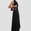 Bolso Soft Dorian en piel plisada color burdeos