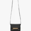 Bolso tipo bolsa con cadena mini en cuero negro Bolso tipo bolsa con cadena mini en cuero negro