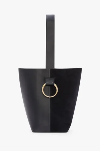 Bolso tipo cubo Dia en piel azul marino