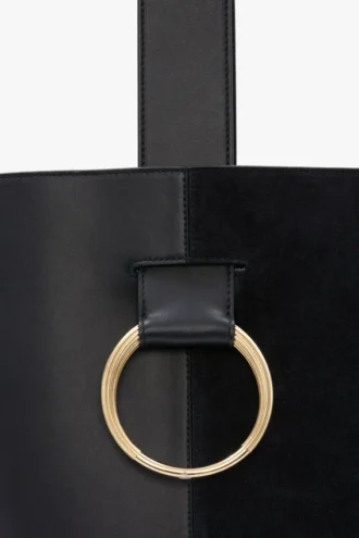 Bolso tipo cubo Dia en piel azul marino
