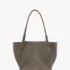 Bolso tote The Victoria en gamuza gris guijarro Bolso tote The Victoria en gamuza gris guijarro