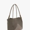 Bolso tote The Victoria en gamuza gris guijarro Bolso tote The Victoria en gamuza gris guijarro