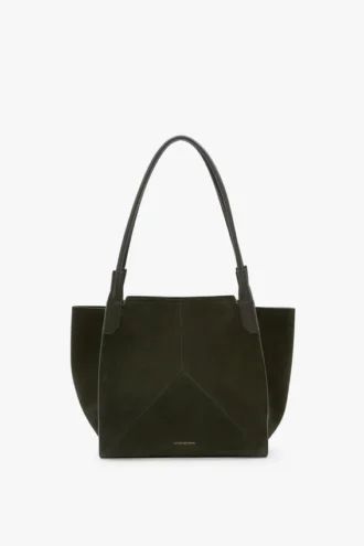 Bolso tote The Victoria en gamuza verde oliva oscuro
