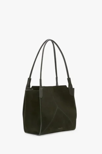 Bolso tote The Victoria en gamuza verde oliva oscuro