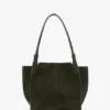Bolso tote The Victoria en gamuza verde oliva oscuro Bolso tote The Victoria en gamuza verde oliva oscuro