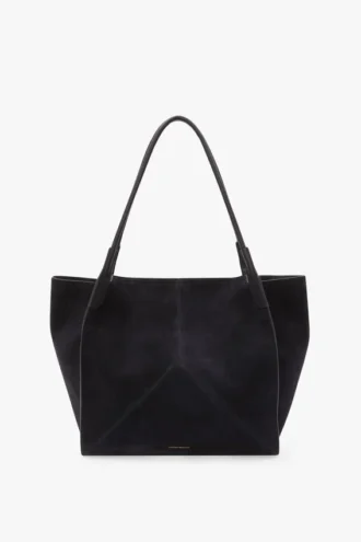 Bolso tote The Victoria grande en gamuza azul marino
