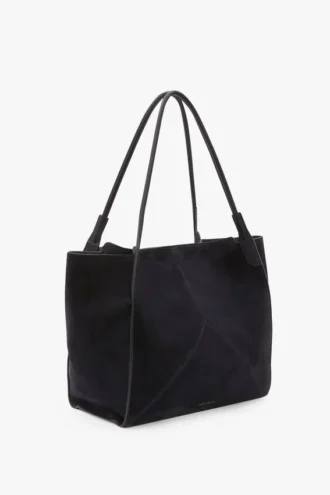 Bolso tote The Victoria grande en gamuza azul marino