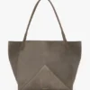 Bolso tote The Victoria grande en gamuza gris guijarro Bolso tote The Victoria grande en gamuza gris guijarro
