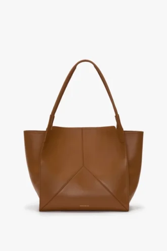 Bolso tote The Victoria grande en piel color canela