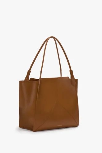 Bolso tote The Victoria grande en piel color canela