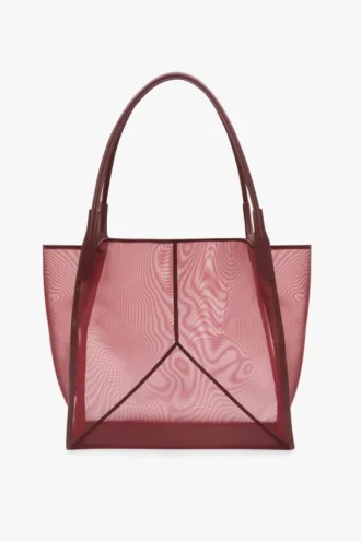 Bolso tote Victoria grande en malla burdeos