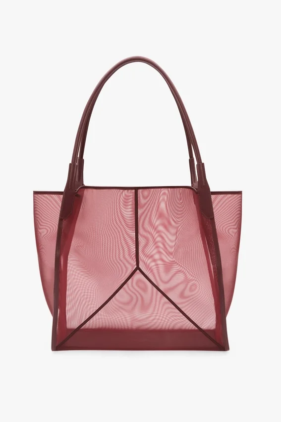 Bolso tote Victoria grande en malla burdeos Bolso tote Victoria grande en malla burdeos
