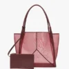 Bolso tote Victoria grande en malla burdeos Bolso tote Victoria grande en malla burdeos