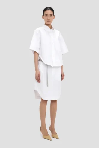 Camisa trapecio en blanco óptico