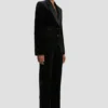 Chaqueta entallada de terciopelo negro