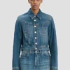 Chaqueta vaquera en lavado azul medio