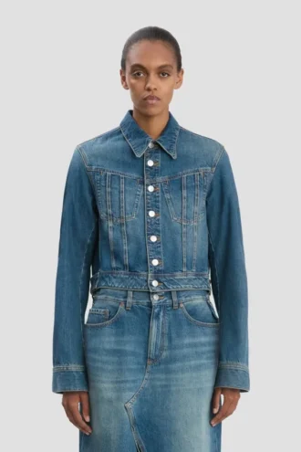 Chaqueta vaquera en lavado azul medio