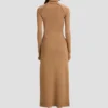 Falda midi con botones en color camel Falda midi con botones en color camel