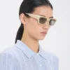 Gafas de sol de acetato en marmolado marfil