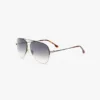 Gafas de sol de piloto de metal fino en dorado y negro Gafas de sol de piloto de metal fino en dorado y negro