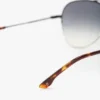 Gafas de sol de piloto de metal fino en dorado y negro Gafas de sol de piloto de metal fino en dorado y negro