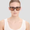 Gafas de sol oversize de acetato en azul transparente