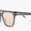 Gafas de sol oversize de acetato en azul transparente