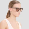 Gafas de sol oversize de acetato en azul transparente