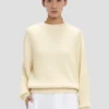 Jersey de corte holgado en color marfil