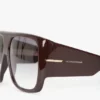 Montura de acetato cuadrada suave de gran tamaño en color burdeos Montura de acetato cuadrada suave de gran tamaño en color burdeos