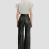 Pantalón Alina de cuero en negro Pantalón Alina de cuero en negro