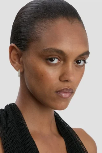 Pendientes de aro medianos con cristales pavé