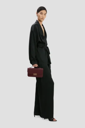 Pochette Dorian en piel burdeos
