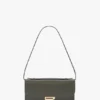 Pochette Dorian en piel de color oliva oscuro