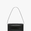 Pochette Dorian en piel negra repujada