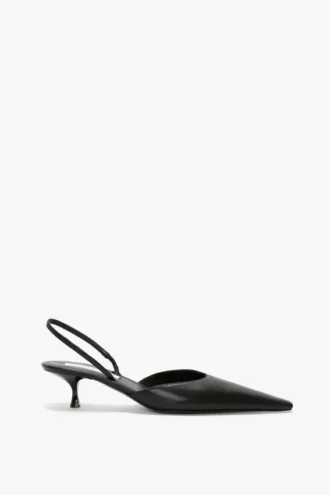 Sloane Halter Back 45 en piel negra