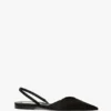 The Victoria Angle with open heel in black satin