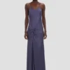 Vestido camisero drapeado en color Eclipse