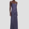 Vestido camisero drapeado en color Eclipse