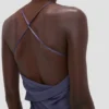Vestido camisero drapeado en color Eclipse
