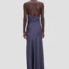 Vestido camisero drapeado en color Eclipse