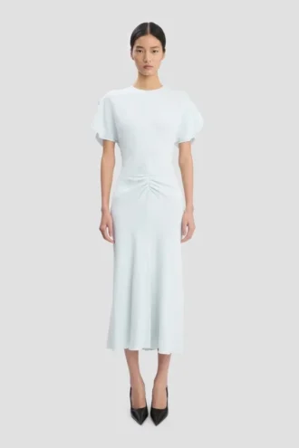 Vestido midi Bela en azul glacial