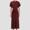 Vestido midi Bela en color burdeos