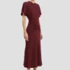 Vestido midi Bela en color burdeos