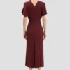 Vestido midi Bela en color burdeos